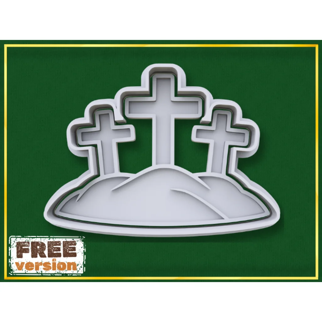 Куколка для печенья 'Крест на холме' для Пасхи