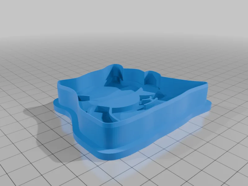 3D модель Формочка для печива "Кіт у окулярах" - фото 2