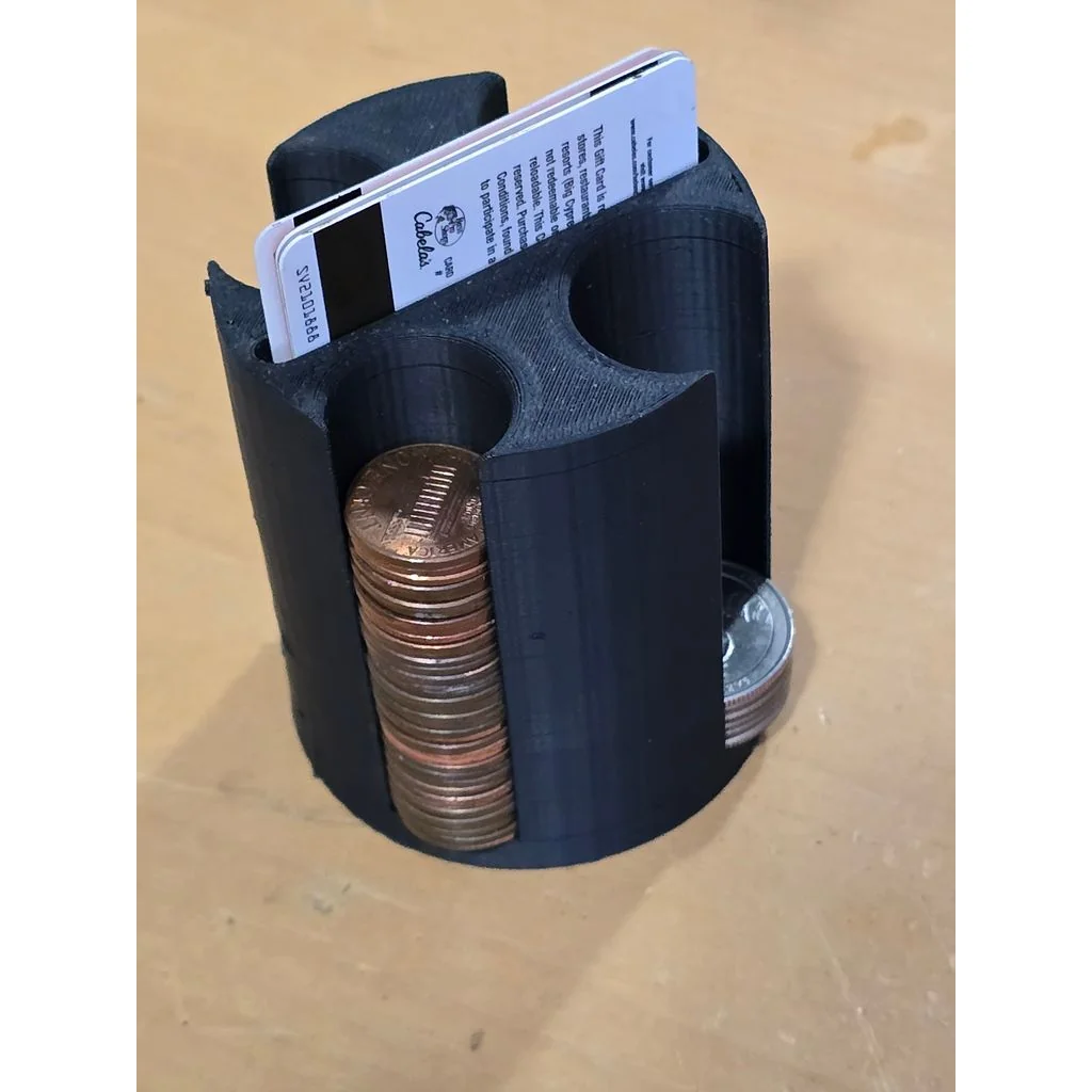 3D модель Органайзер для монет и карт в подстаканник автомобиля - фото 2