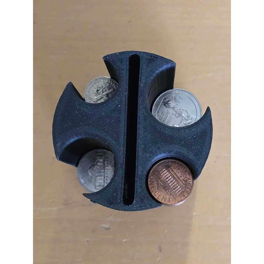 3D модель Органайзер для монет и карт в подстаканник автомобиля - фото 3