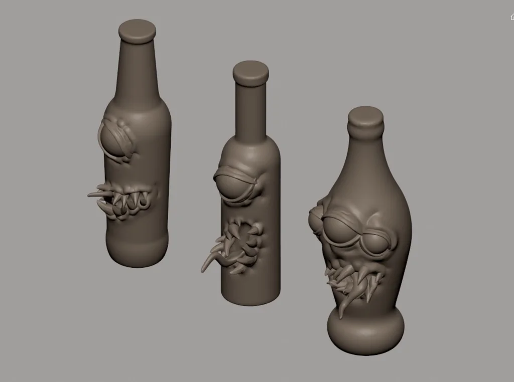 3D модель Трио мимиков в виде бутылок - фото 2