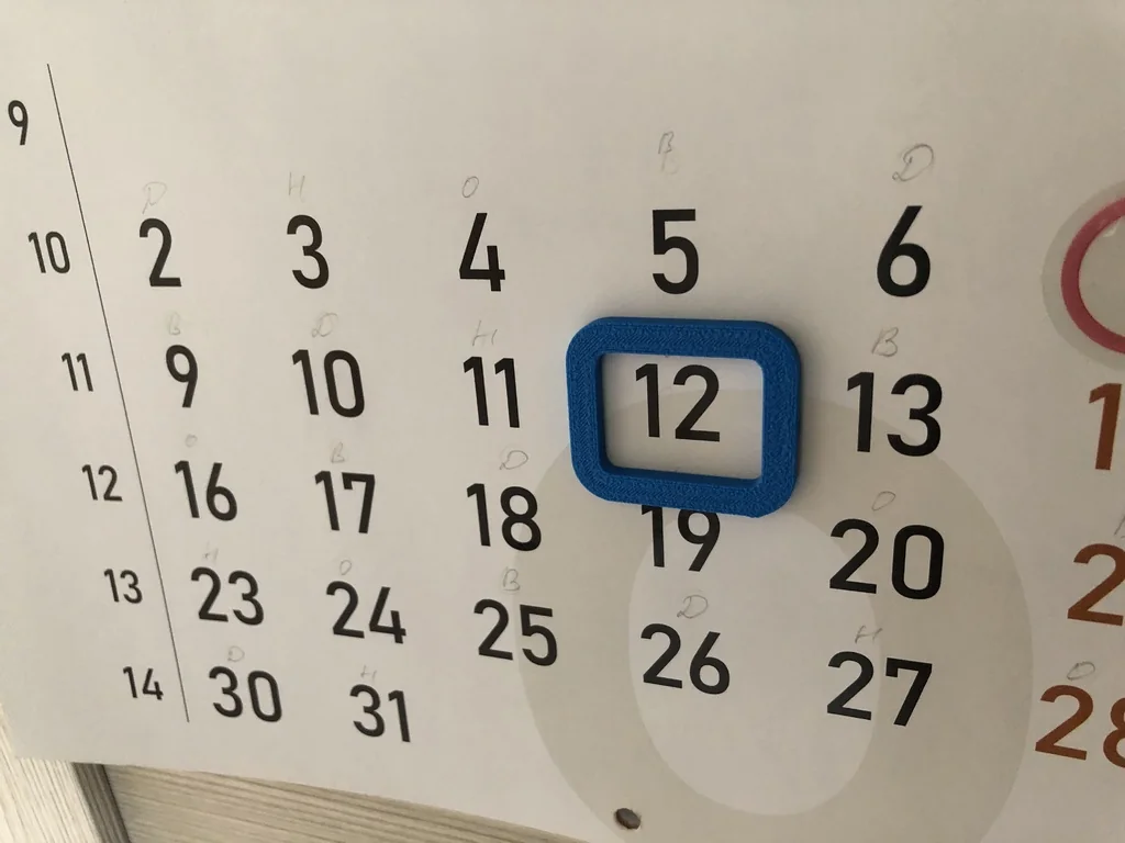 3D модель Слайдер календаря с магнитами 3x2мм - фото 1