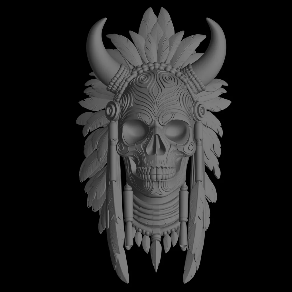 3D модель Ацтекская маска для декора - фото 1