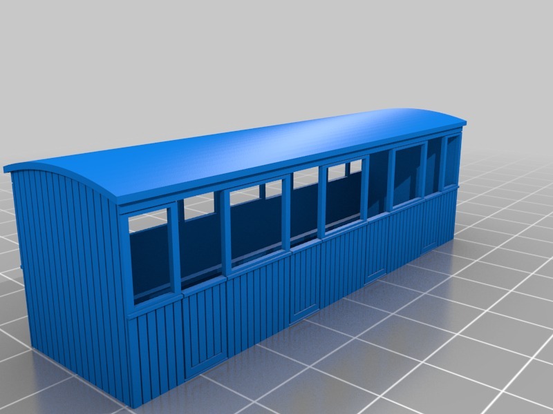Кузов полукапотного вагона 3-го класса в масштабе 4мм