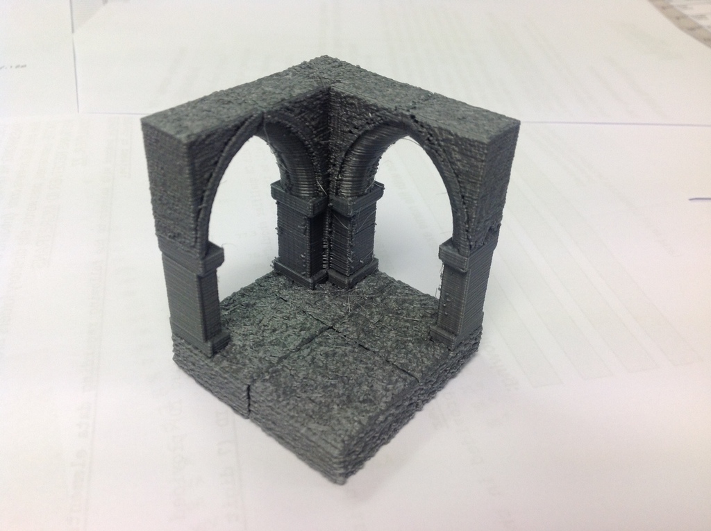 Готический RPG тайл - угловая плитка 2x2 с двойным арочным проемом