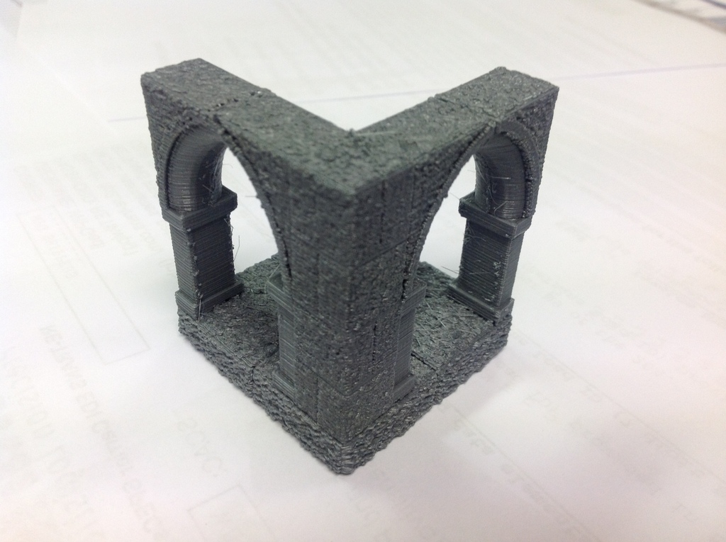 Готический RPG тайл - угловая плитка 2x2 с двойным арочным проемом