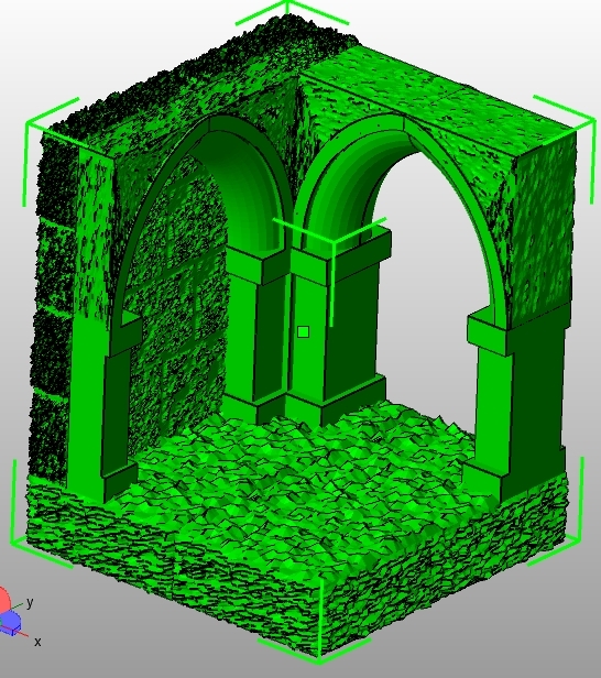 Готическая RPG плитка - 2x2 угол с открытым арочным проемом