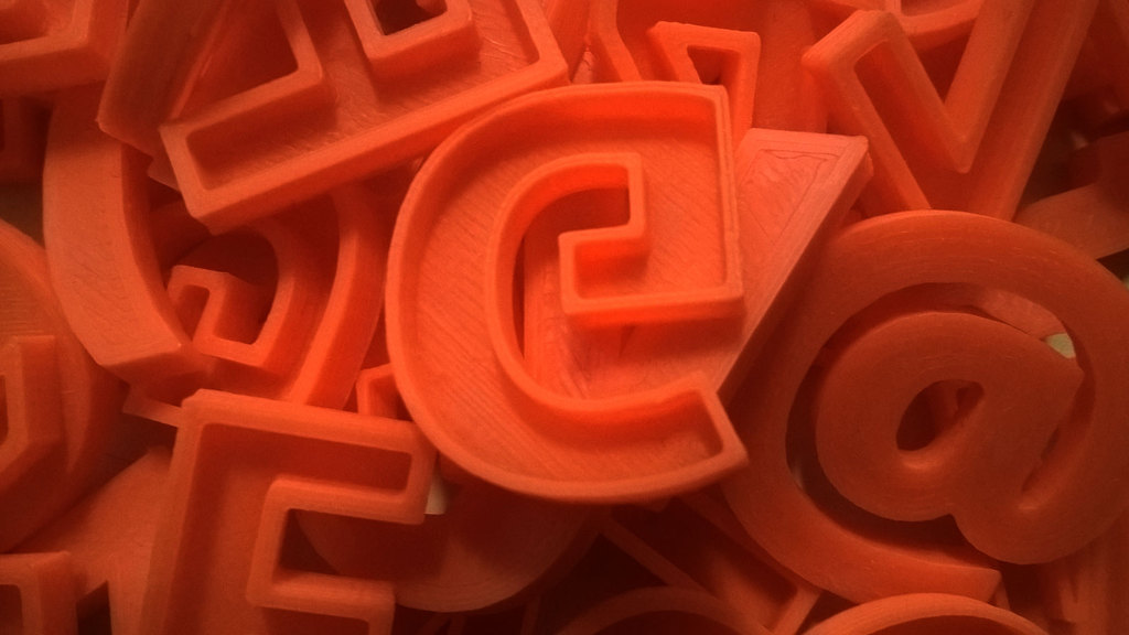 3D алфавит шрифта Open Sans Bold