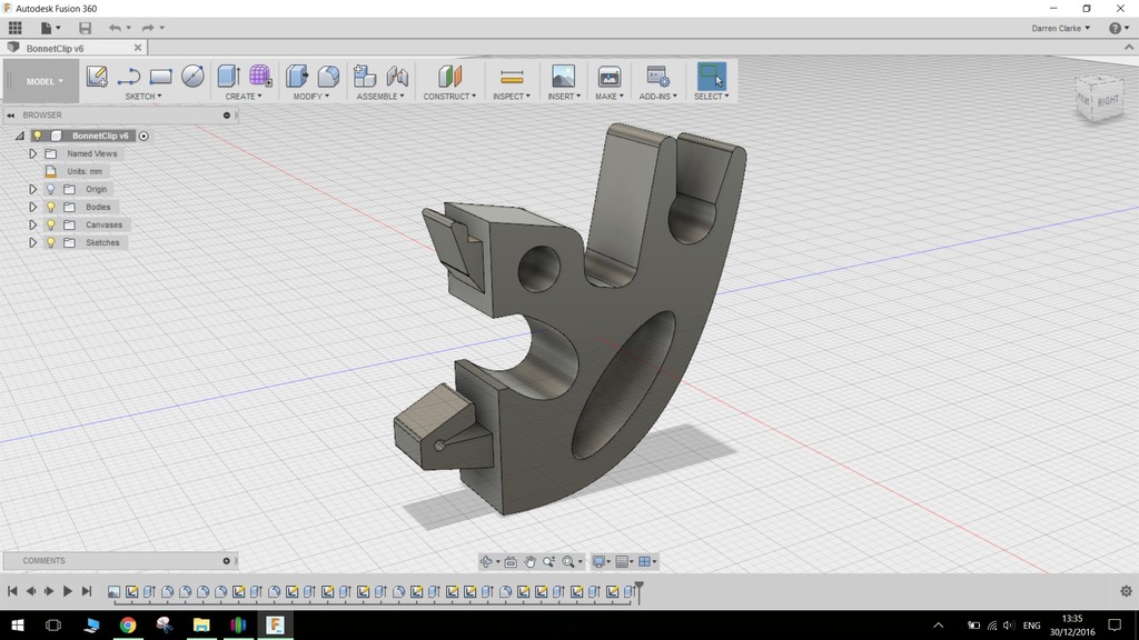Клипса для держателя капота Corsa C