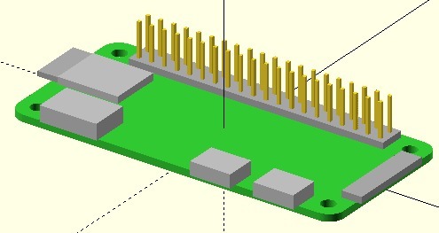 3D модель Raspberry Pi 3 с Hifiberry DAC+