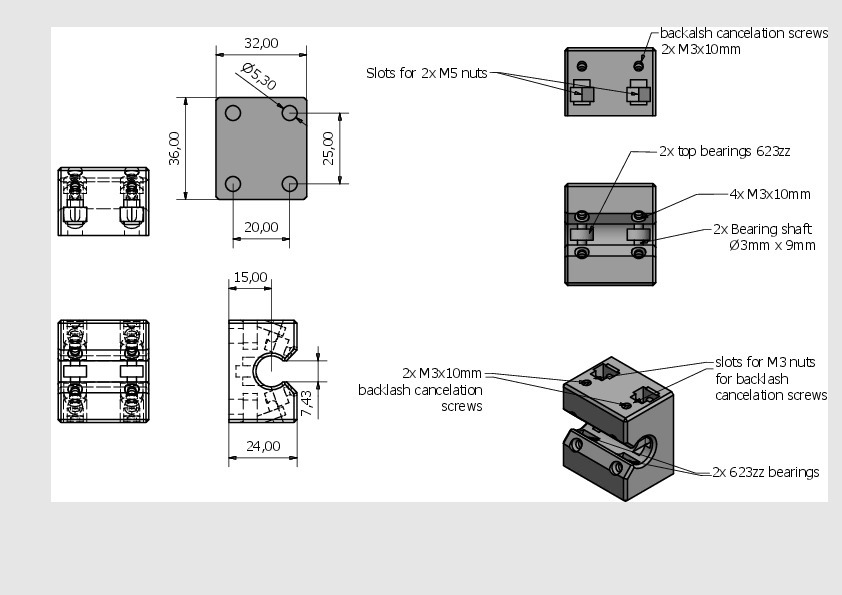 Замена линейного подшипника Open (fi 10mm) - SME10GUU