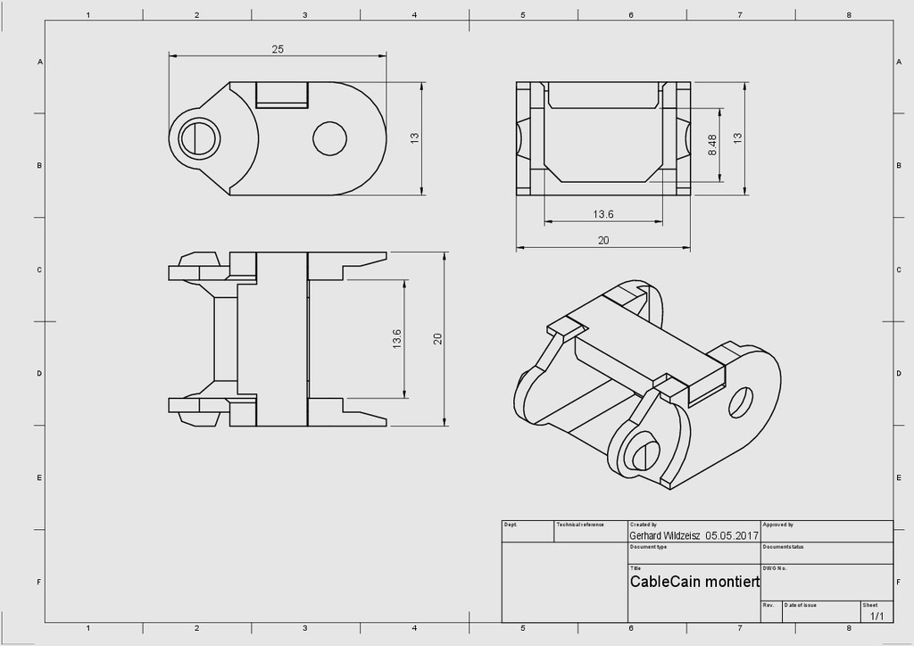 Открытая цепь для кабелей (Hypercube)