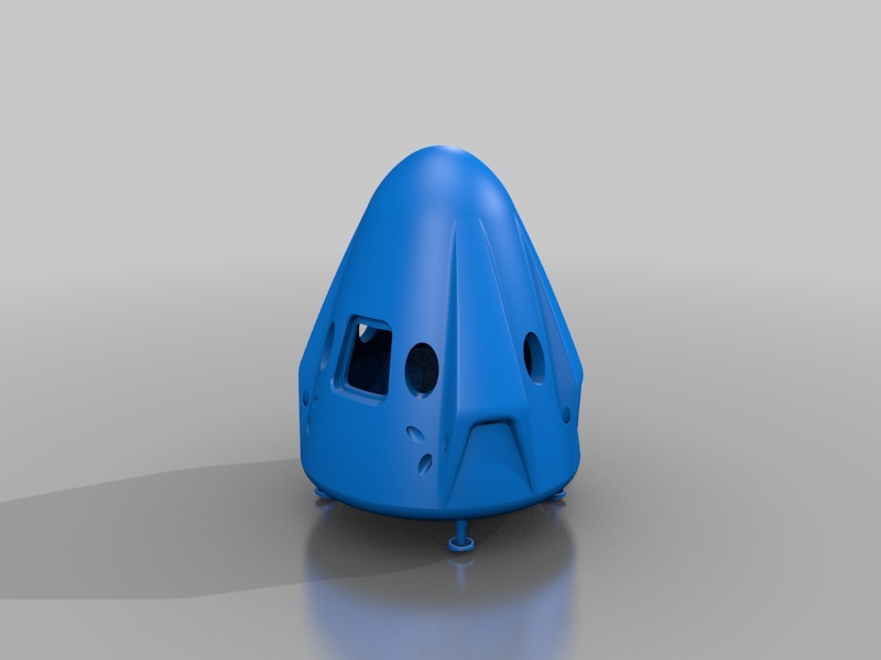 Модель Space X - Dragon 2 с открытыми дверями