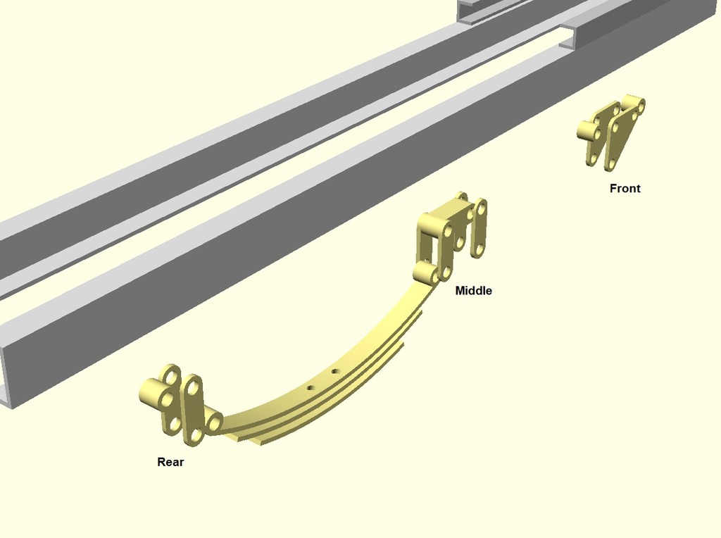 Основные детали для прицепа: Листовая рессора