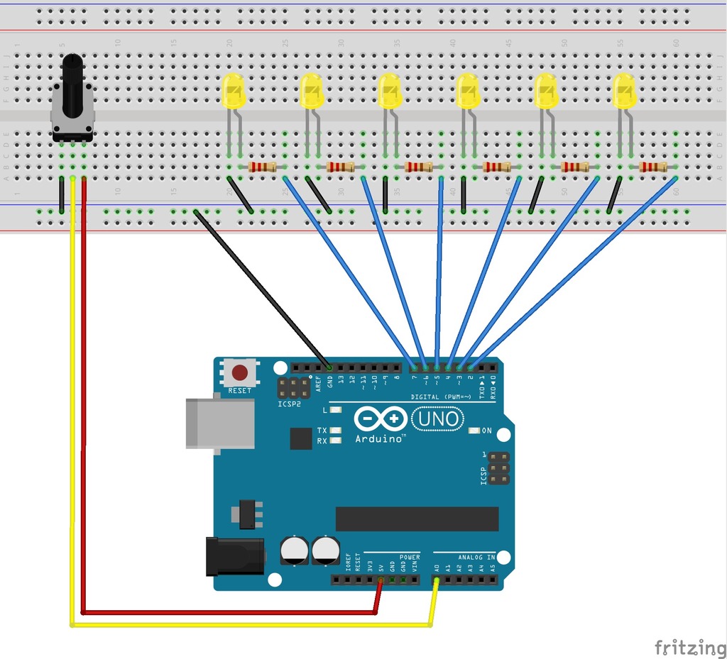 Светодиодный барометр с управлением потенциометром