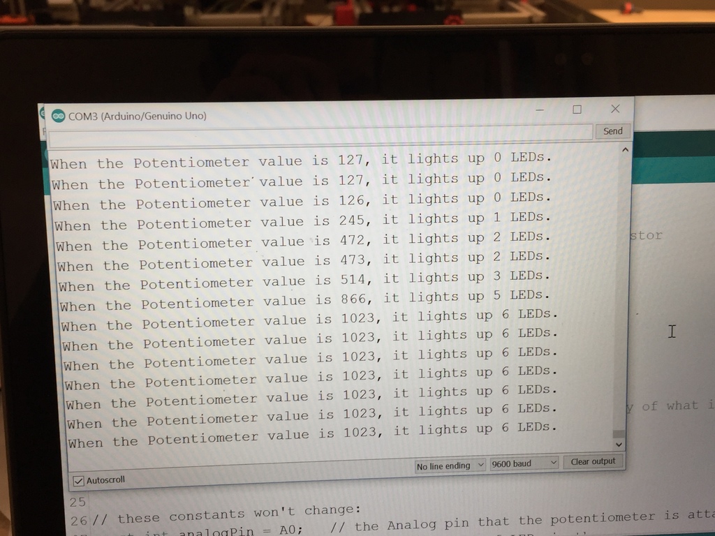 Светодиодный барометр с управлением потенциометром