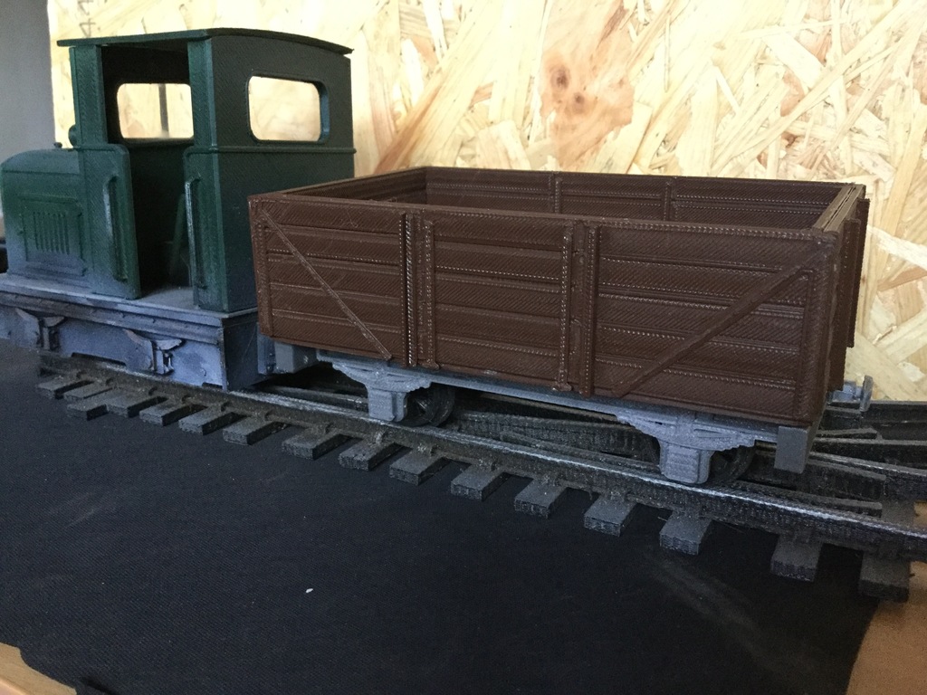 Плоский открытый вагон для 16мм садовой железной дороги