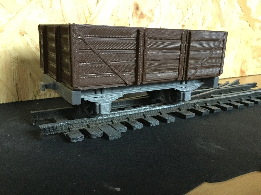 Плоский открытый вагон для 16мм садовой железной дороги