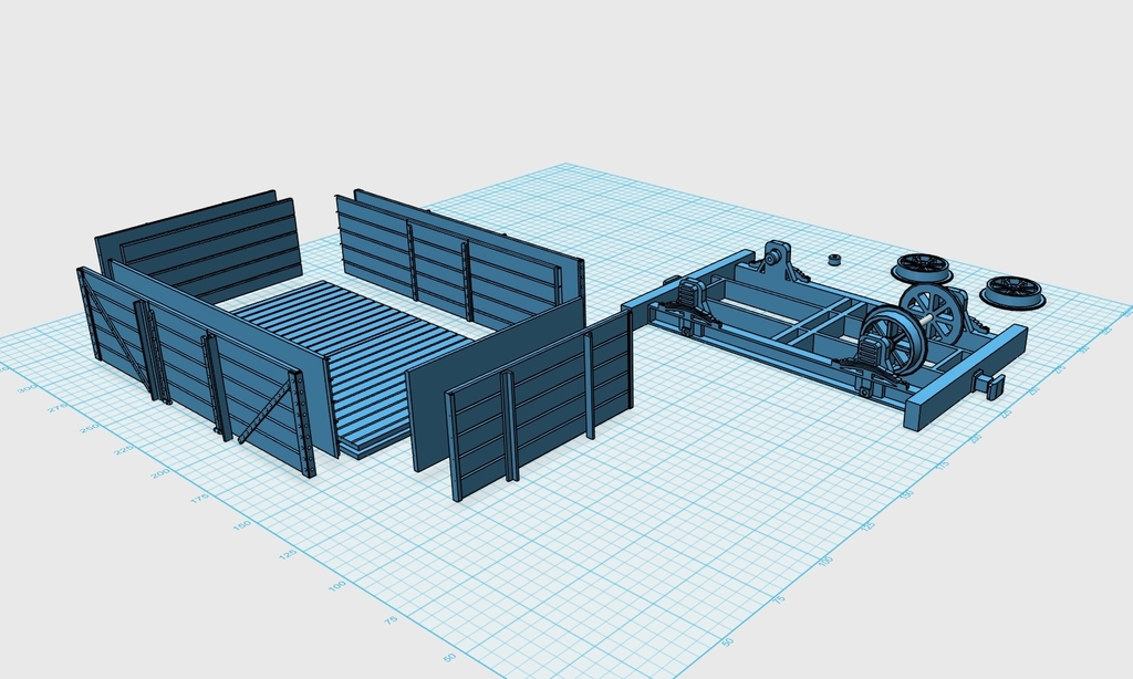 Плоский открытый вагон для 16мм садовой железной дороги