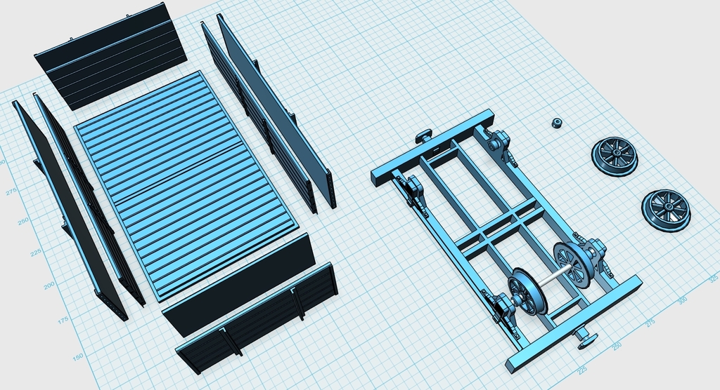 Плоский открытый вагон для 16мм садовой железной дороги