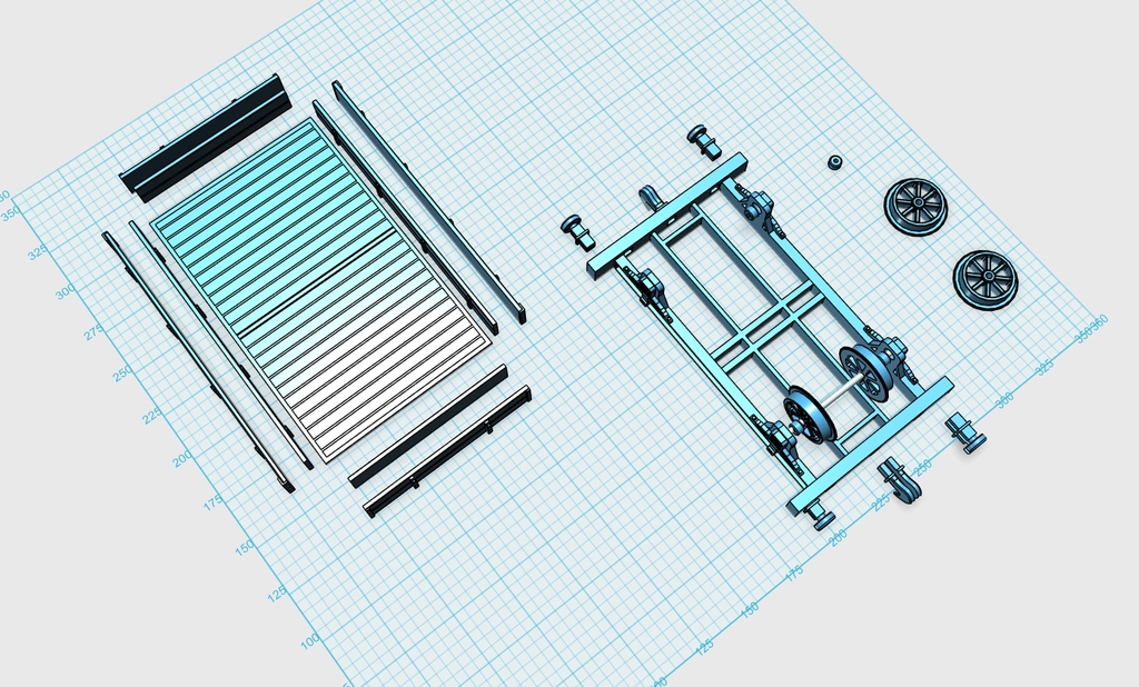 Двухдосочный открытый вагон для садовой железной дороги 16мм