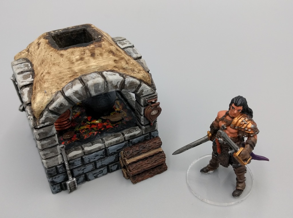 Открытая каменная печь для готовки