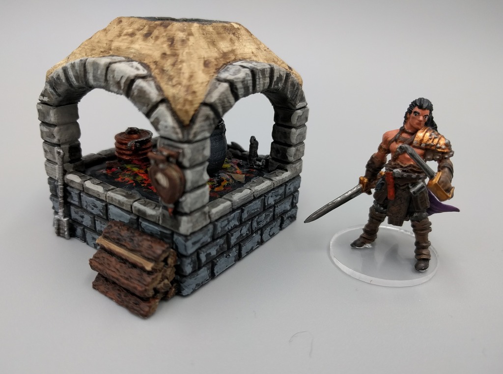 Открытая каменная печь для готовки