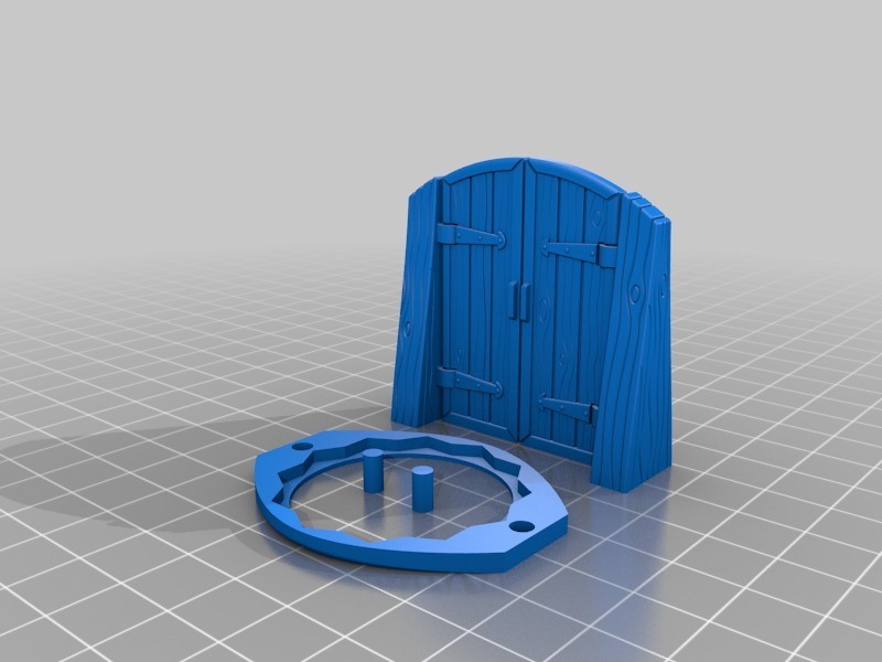 Деревянная дверь для подземелья с петлями и сдвижная версия