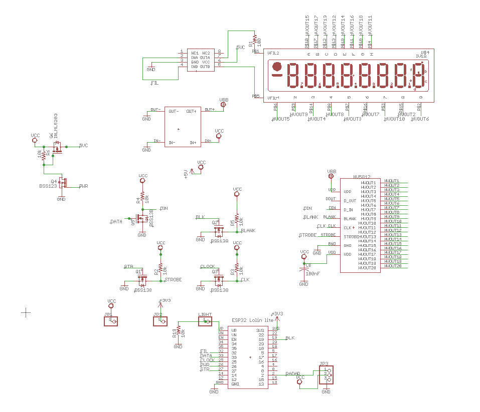 Часы на основе VFD трубки IV18 в стиле стимпанк