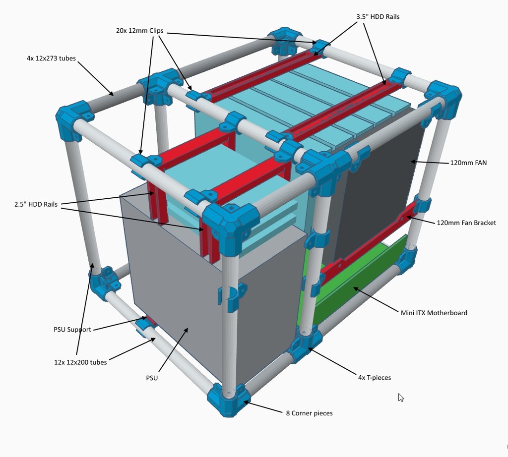 Мини-ITX NAS Открытая Рама