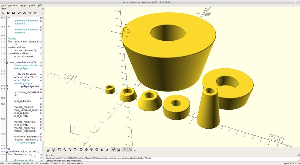 Параметрическая опора для машин