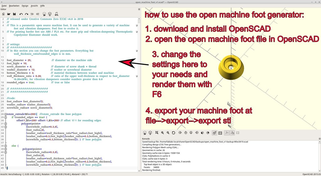 Параметрическая опора для машин