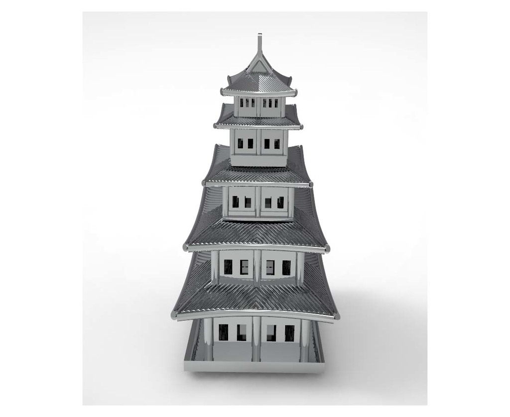 Пятиэтажный корейский традиционный архитектурный банкомат