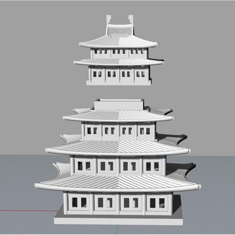 Пятиэтажный корейский традиционный архитектурный банкомат