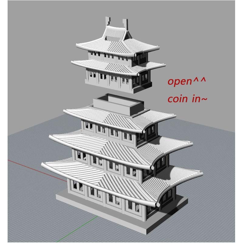 Пятиэтажный корейский традиционный архитектурный банкомат