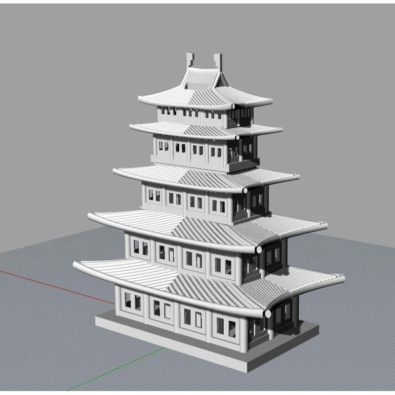 Пятиэтажный корейский традиционный архитектурный банкомат