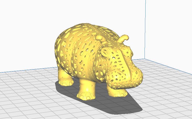 Открытая гипопотам 3D модель