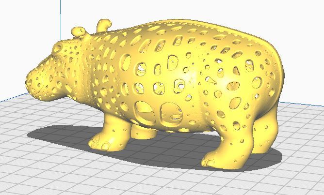 Открытая гипопотам 3D модель