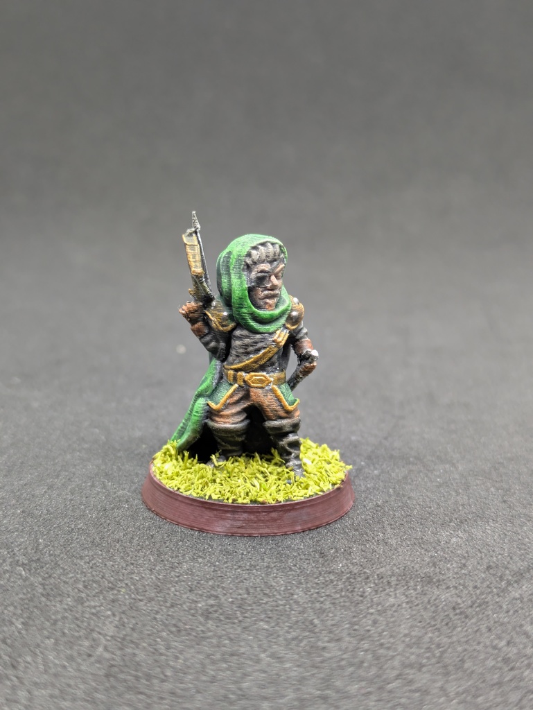 Полуорк-страж в темноте на FDM принтере без поддержки