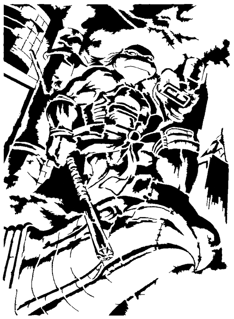 Трафарет Донателло из Черепашек-ниндзя