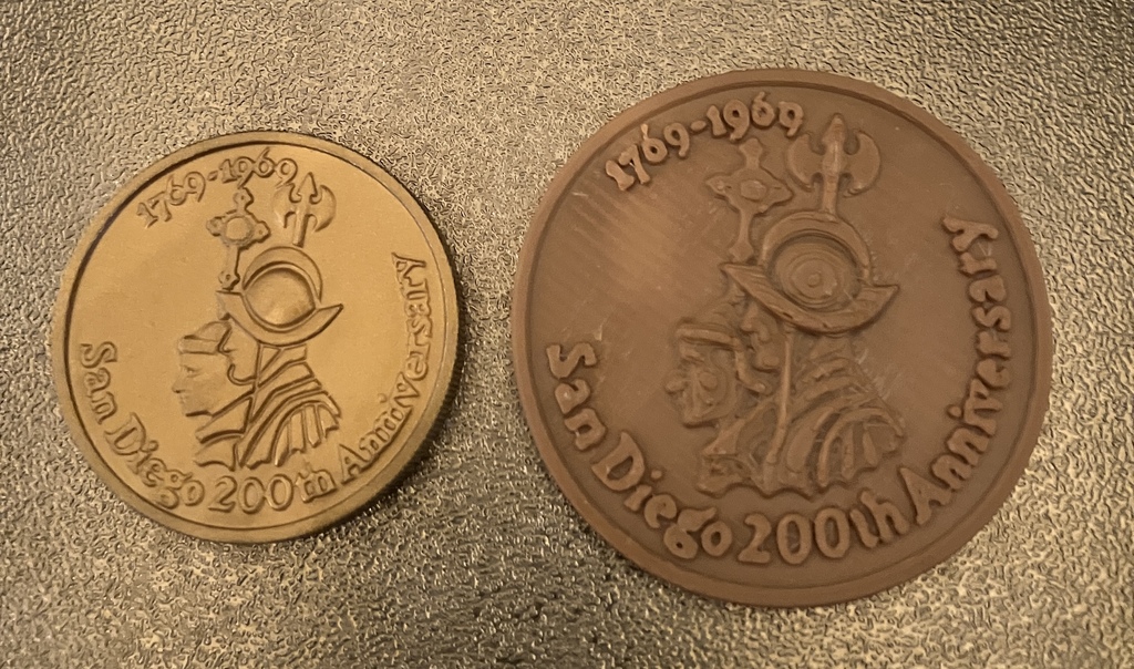 3D модель юбилейной монеты Сан-Диего