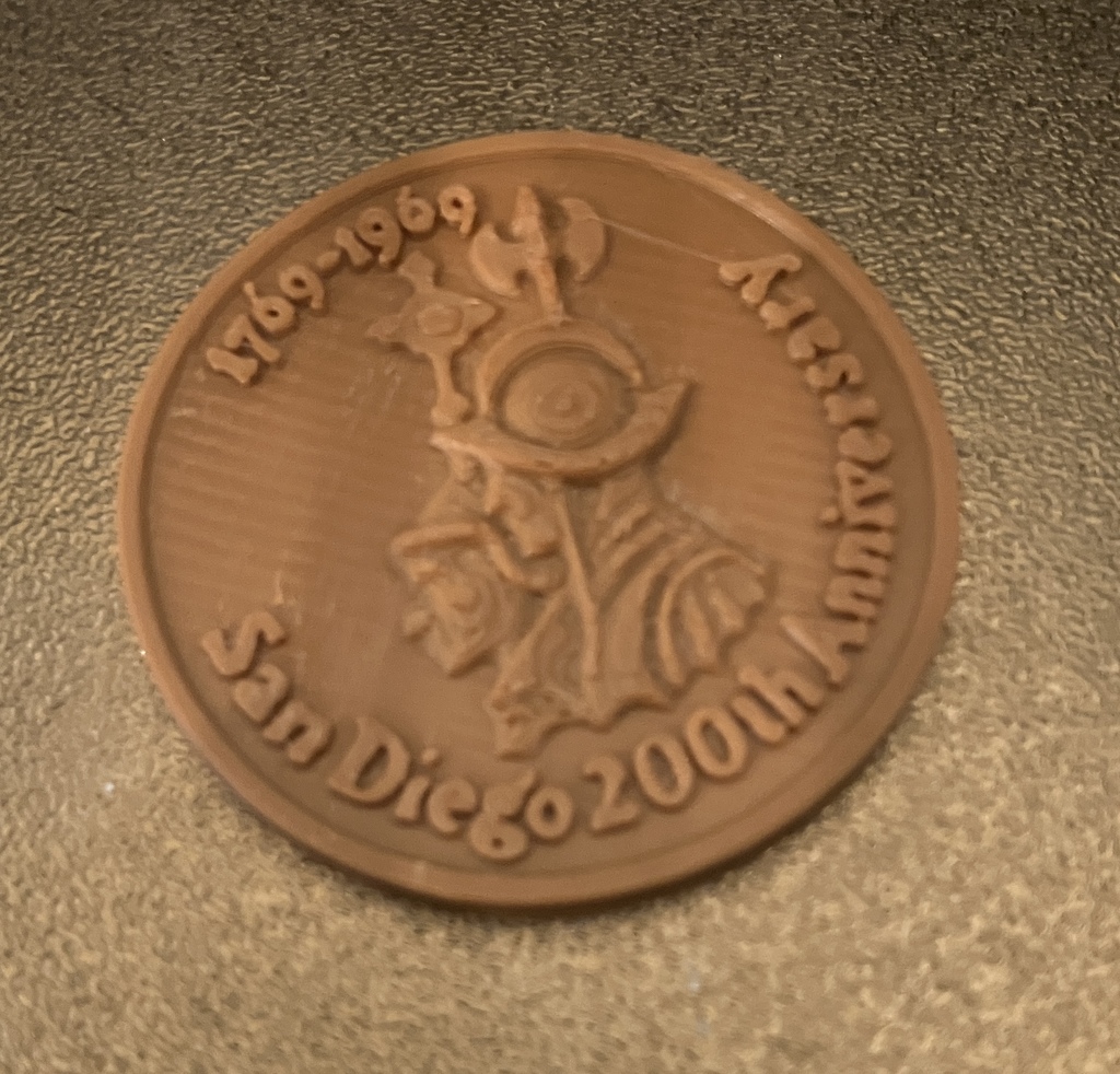 3D модель юбилейной монеты Сан-Диего