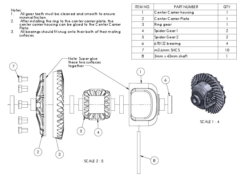 3D модель открытого дифференциала для Toyota