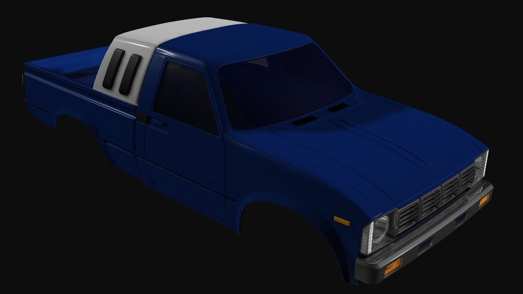 Детализированный кузов грузовика Toyota в стиле 1980-х