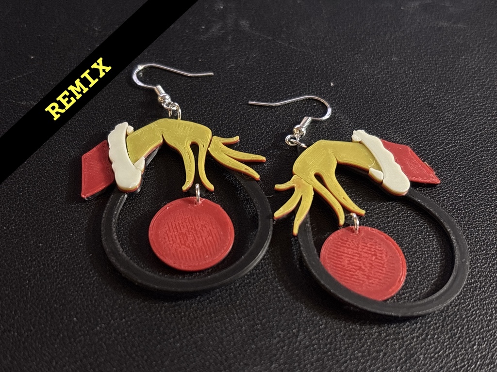 Серьги в виде рождественского шарика Гринча