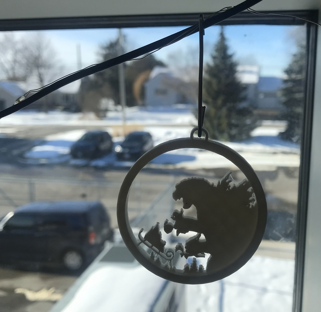 Санта против Годзиллы - рождественский Ornament