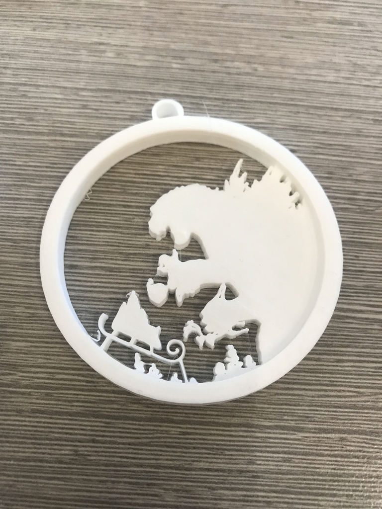 Санта против Годзиллы - рождественский Ornament