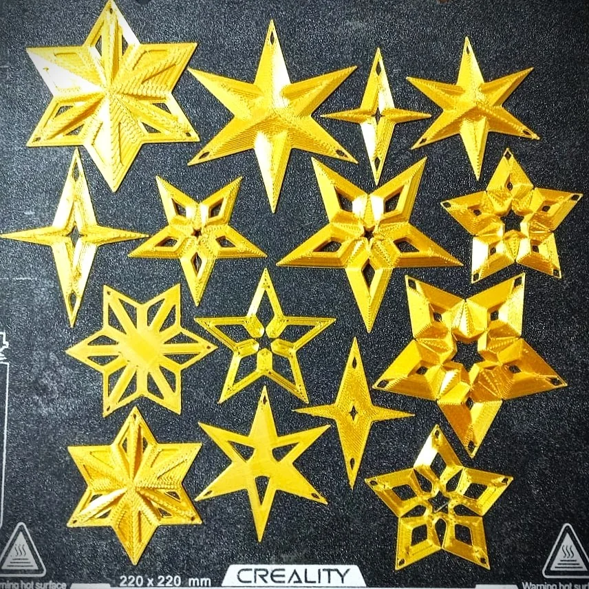 3D Звёздные Орнаменты — Однослойные Декорации