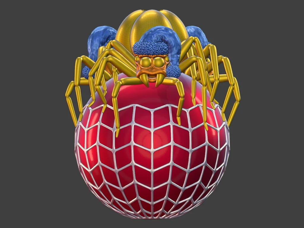 Новогодний шарик с пауками