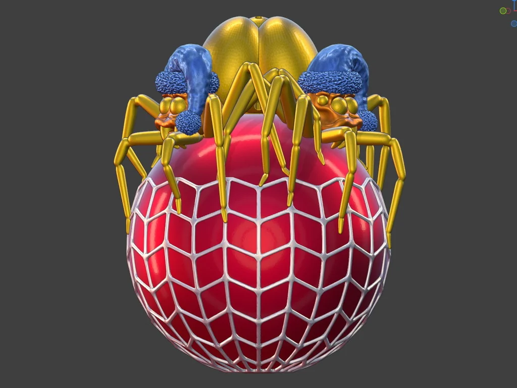 Новогодний шарик с пауками